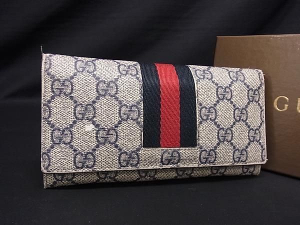 1円 GUCCI グッチ 408830 シェリーライン GG柄 PVC 二つ折り 長財布 