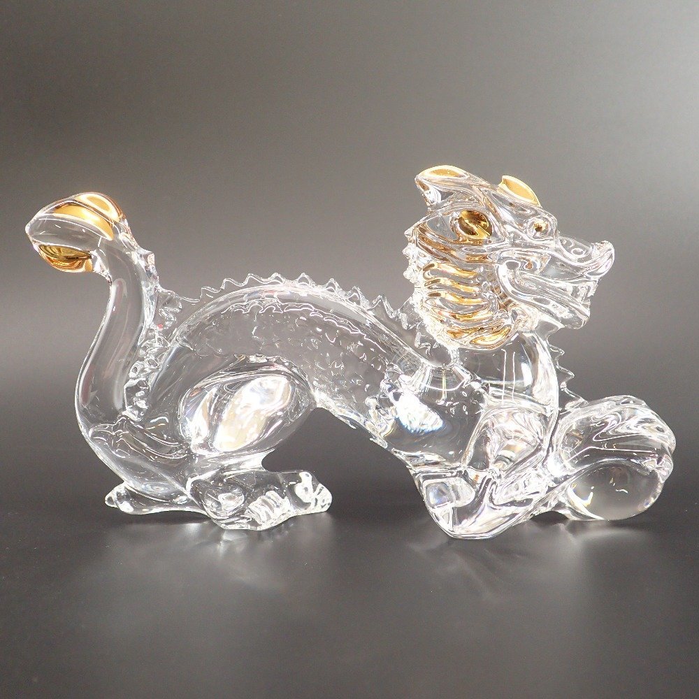 1円 Baccarat バカラ クリスタル クリア＆ゴールド 干支 龍 ドラゴン