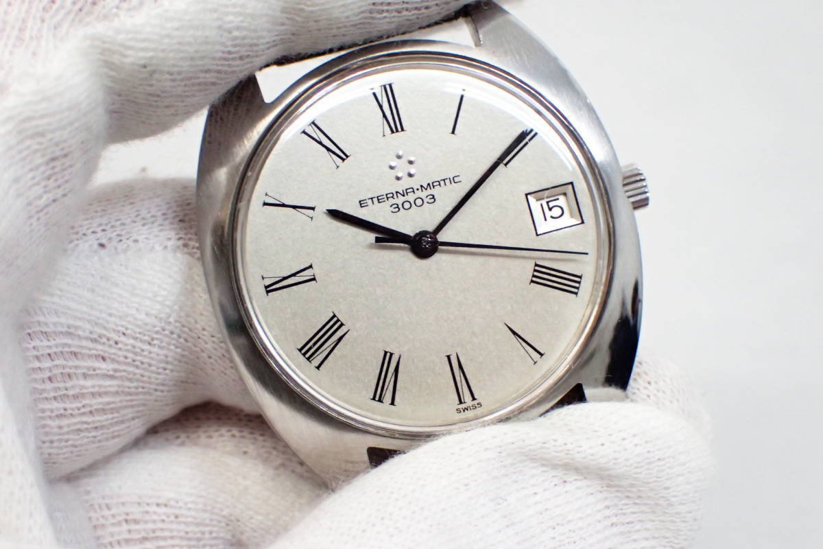 1円【ETERNA MATIC】美品 エテルナマチック 3003 自動巻 17石 デイト 