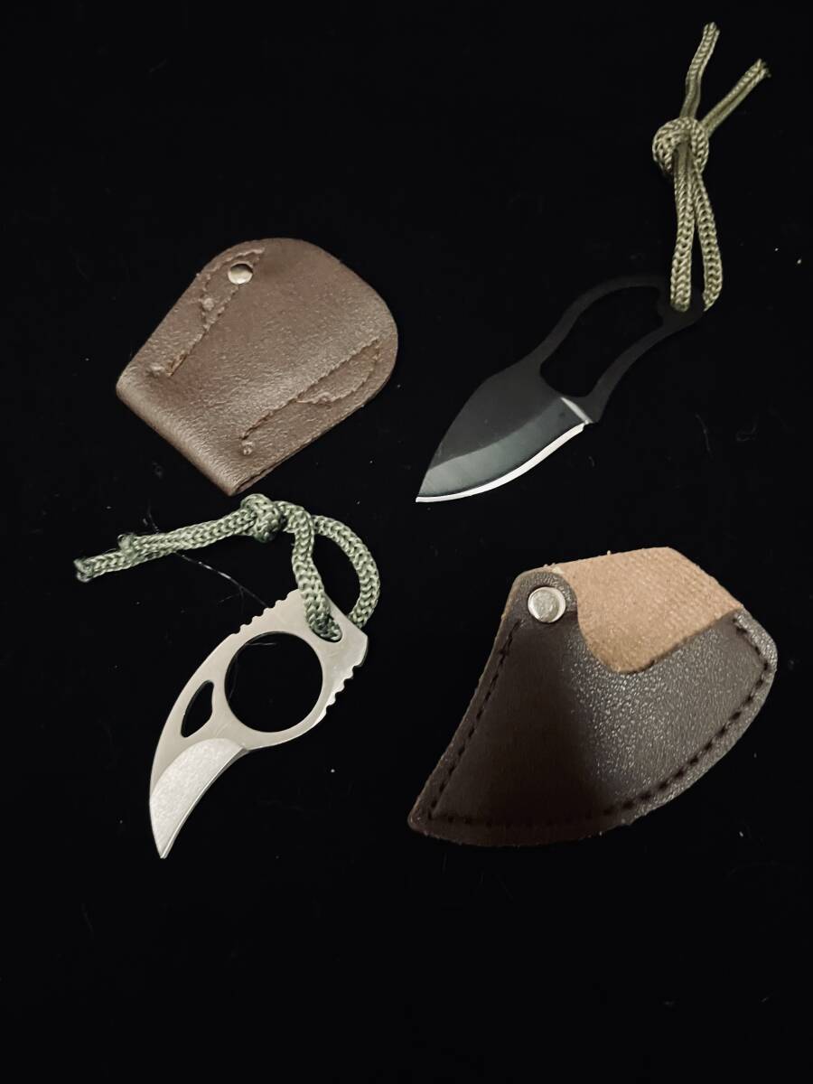 ［1-1-5］2本まとめ売り　ミニナイフ　フィッシングナイフ　シースナイフ　サブナイフ　キャンプ　アウトドア_2