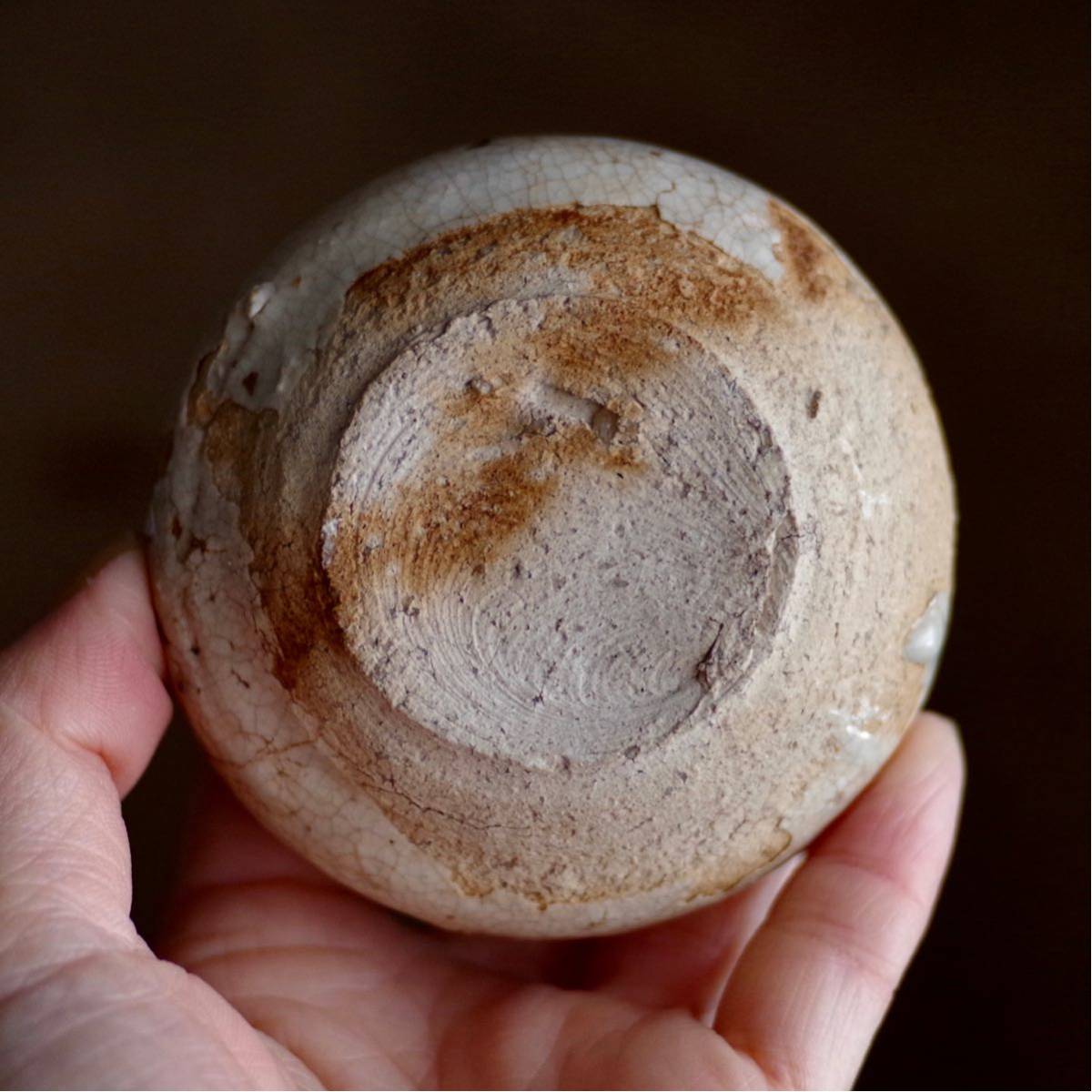 味の良い時代灰釉小瓶 小壺 花器 花瓶 茶道具 花道 投げ入れ 骨董 古陶