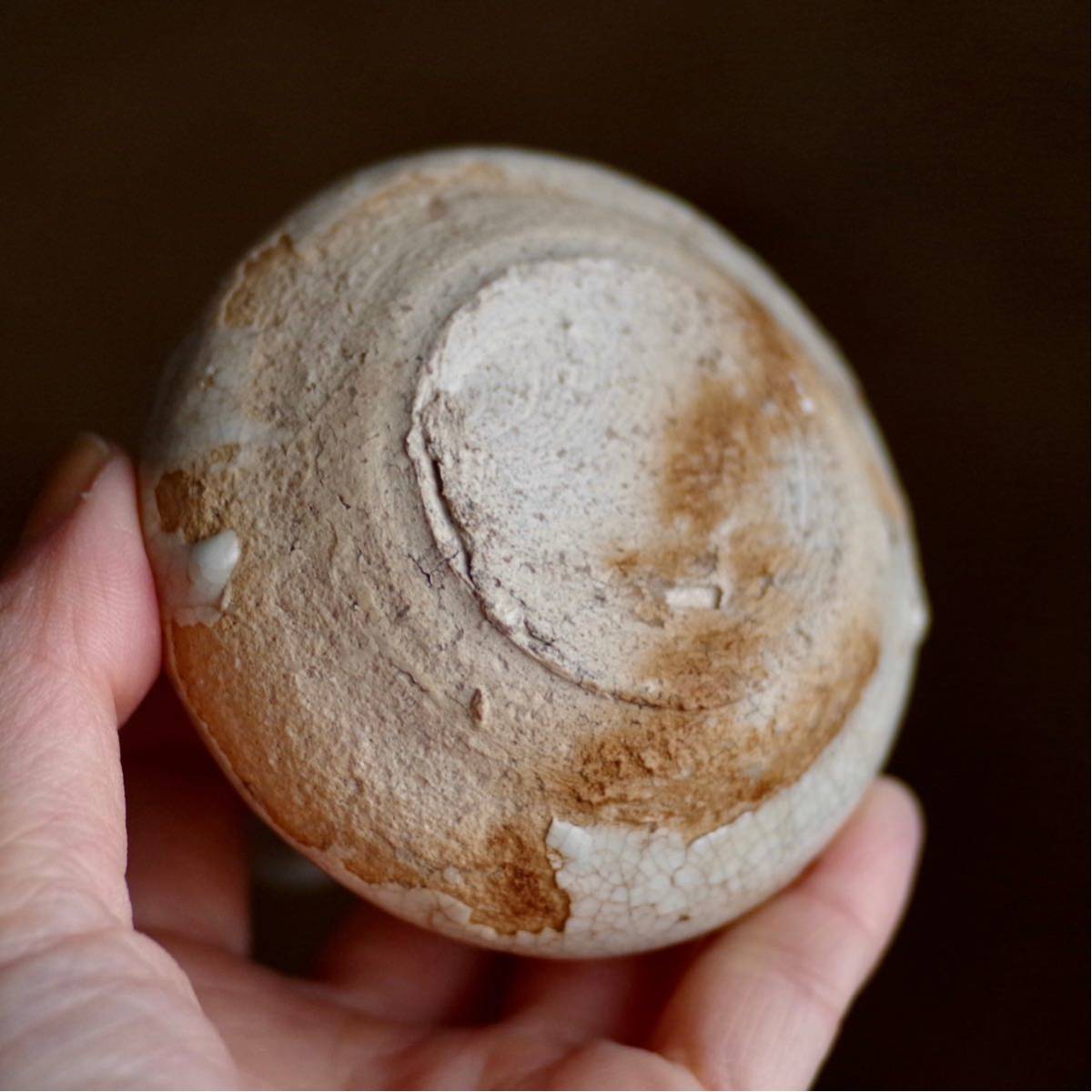 味の良い時代灰釉小瓶 小壺 花器 花瓶 茶道具 花道 投げ入れ 骨董 古陶