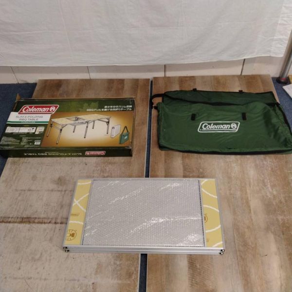 1円～!! ◇美品◇ コールマン Coleman スリム 四折 BBQ テーブル