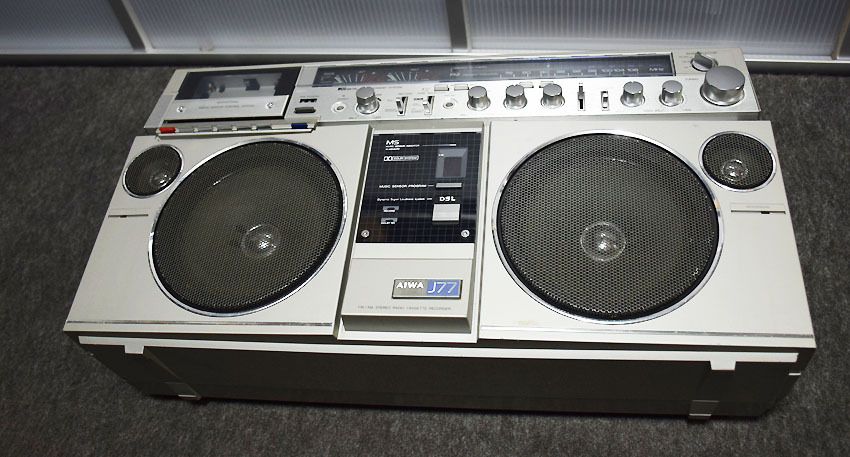 □AIWA レトロ 大型ラジカセ CS-J77 アイワ 動作 メンテ済み(ラジカセ
