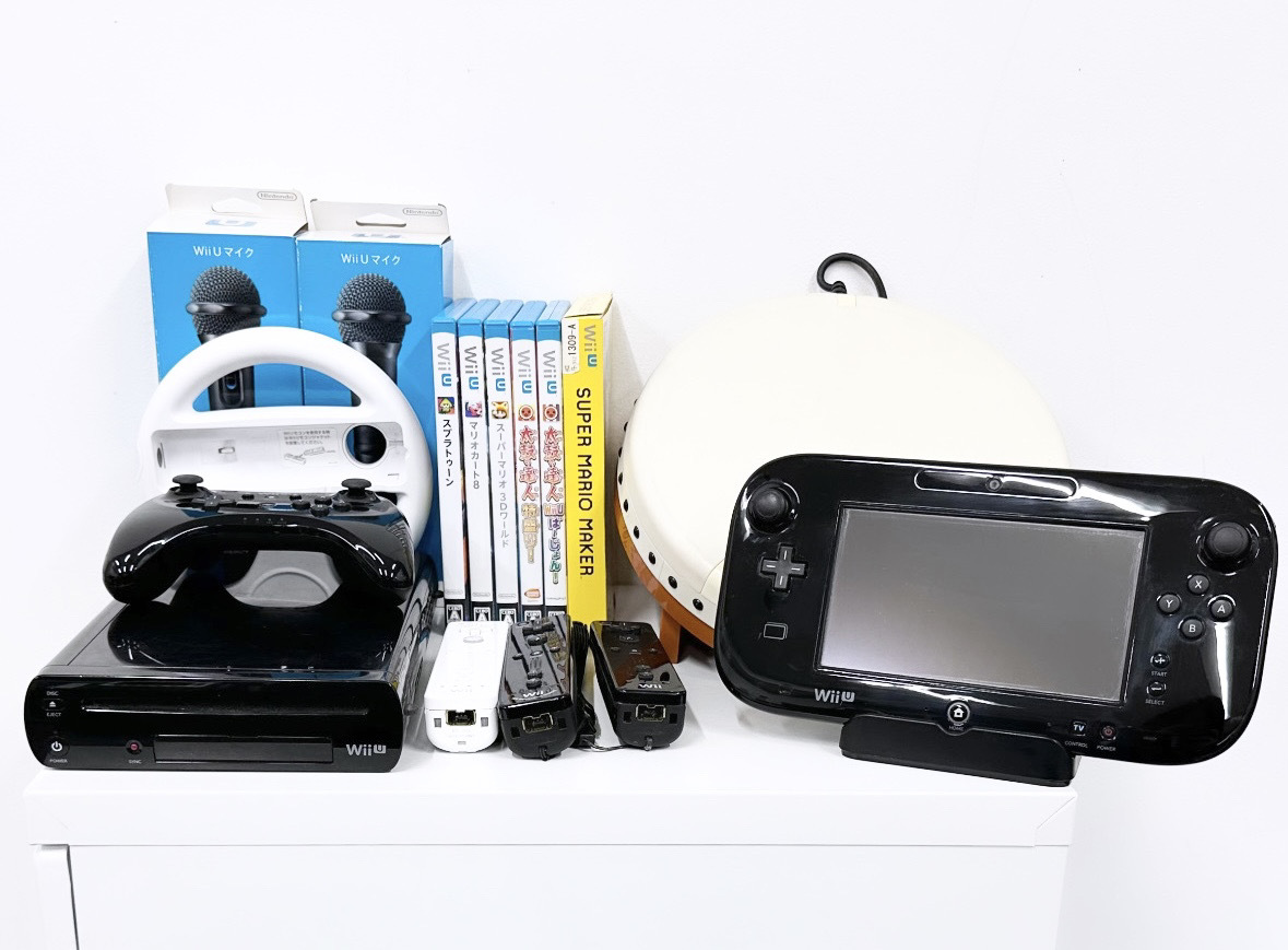 任天堂WiiU 本体＋太鼓の達人他ソフト ＊32GB＊スーパーマリオ 100円 