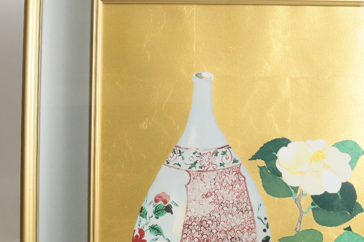小倉遊亀「小倉椿と古九谷」リトグラフ 207/250 額装品 / 静物画 日本