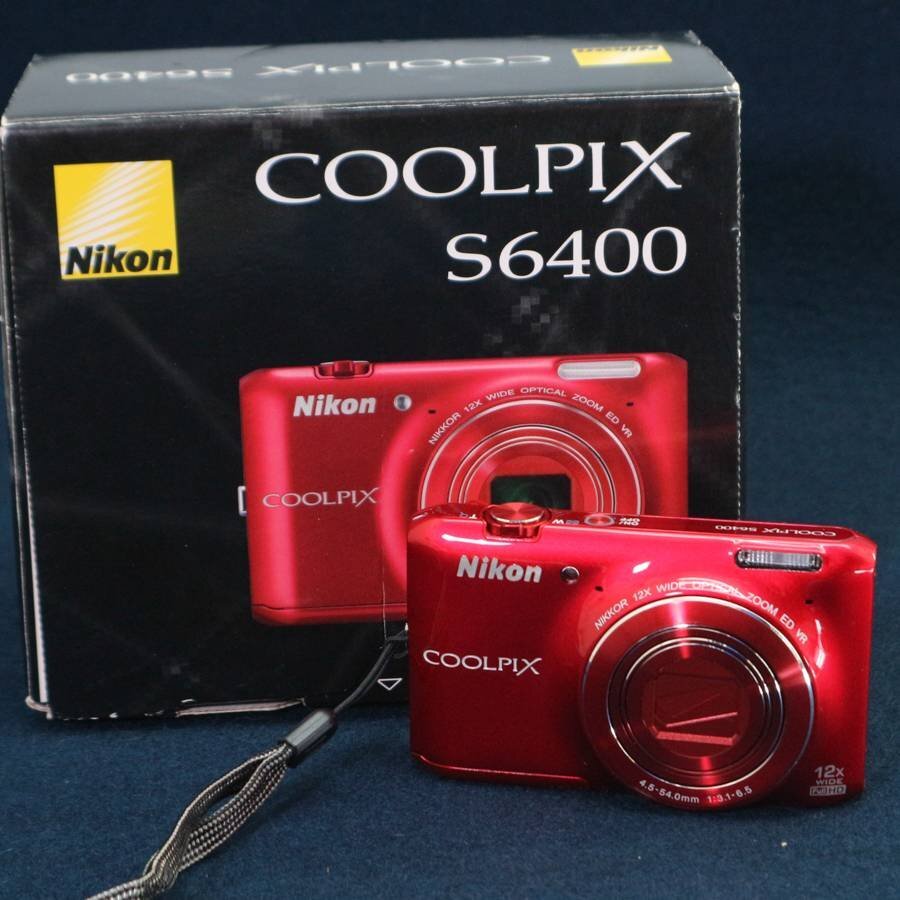 Nikon COOLPIX S6400 コンパクトデジタルカメラ 本体 レッド【充電器欠品】1602万画素 光学12倍ズーム ニコン クールピクス◆837f09_1