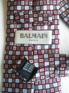 PIERRE BALMAIN　プリント柄　ハンドメイド　シルクネクタイ　送料180円