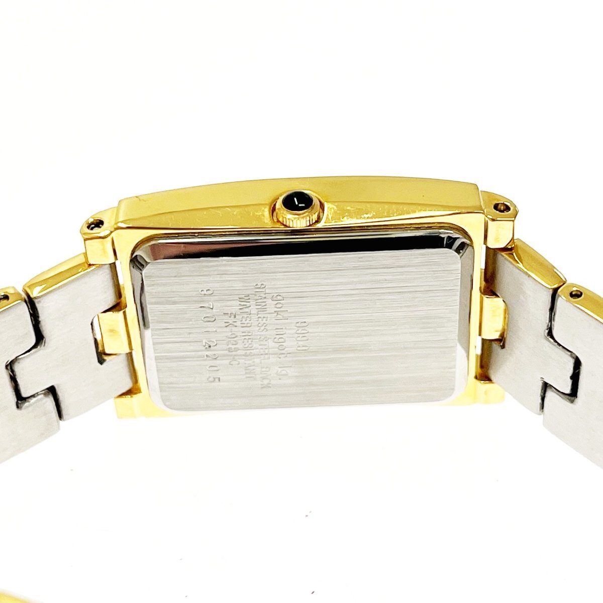 【1円スタート】CREDIT SUISSE クレディスイス INGOT インゴット FINE GOLD 999.9 ゴールド文字盤 QZ ボーイズ腕時計 ジャンク 295010_6