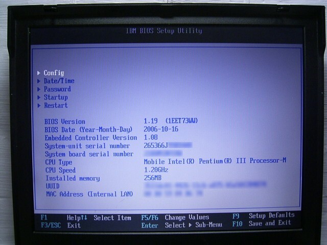 ジャンク ThinkPad A30p 14インチ液晶上半身に交換_10