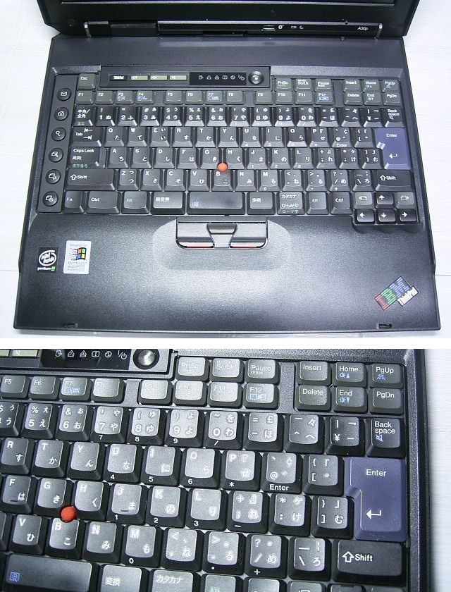 ジャンク ThinkPad A30p 14インチ液晶上半身に交換_6