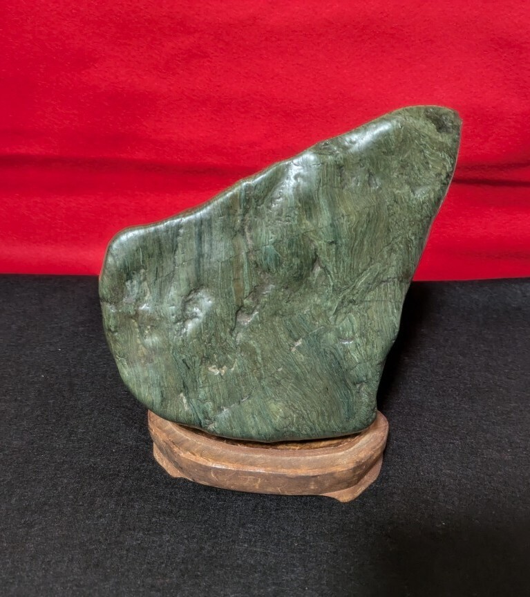 北海道神居古潭石】鑑賞石 水石 天然石 盆石 自然石 原石 置物 盆栽