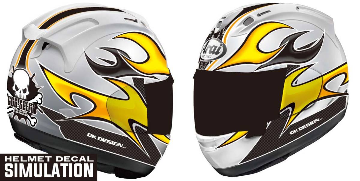 ヘルメットデカールセット YELLOW-BLACK