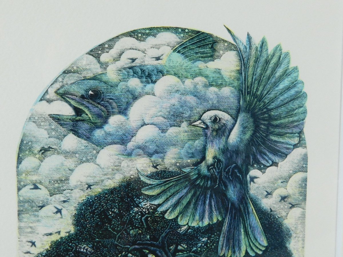 小林敬生 蘇生の刻 -空へ- 木口木版 額装 専用紙箱 師 宮永岳彦 多摩