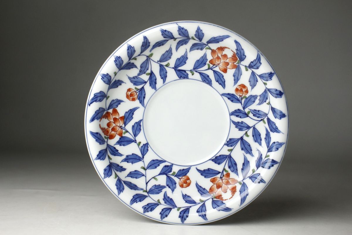 LIG】有田焼 源右衛門作 染錦 草花文小碗皿 六客揃 カップ ソーサー