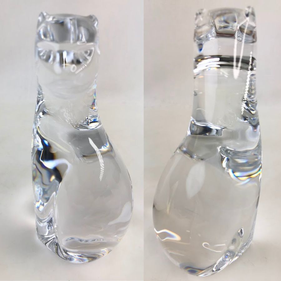 保管品】K2945 HOYA ホヤ ガラス クリスタル 猫? 豹? 林檎 アップル