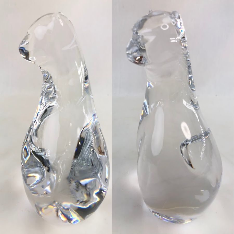 保管品】K2945 HOYA ホヤ ガラス クリスタル 猫? 豹? 林檎 アップル