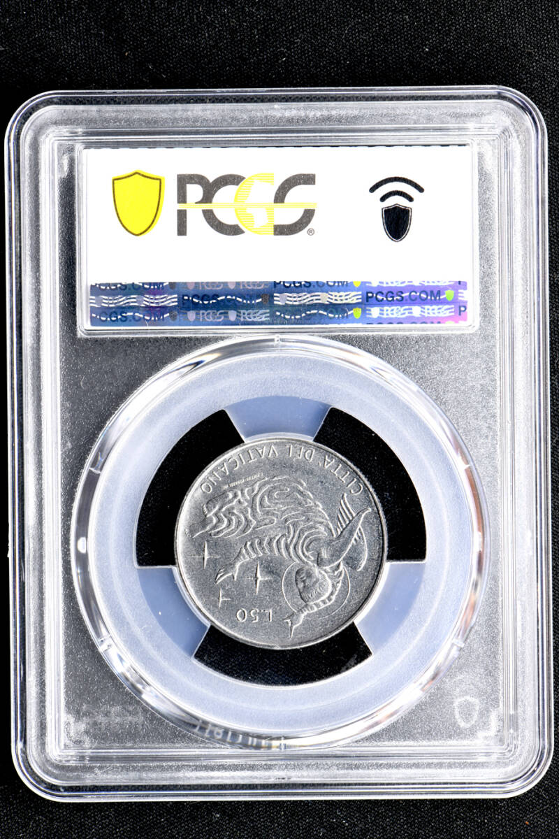 ☆日終 【PCGS MS66 P社唯一のTOP最高鑑定】1969 バチカン 50Lire 完全