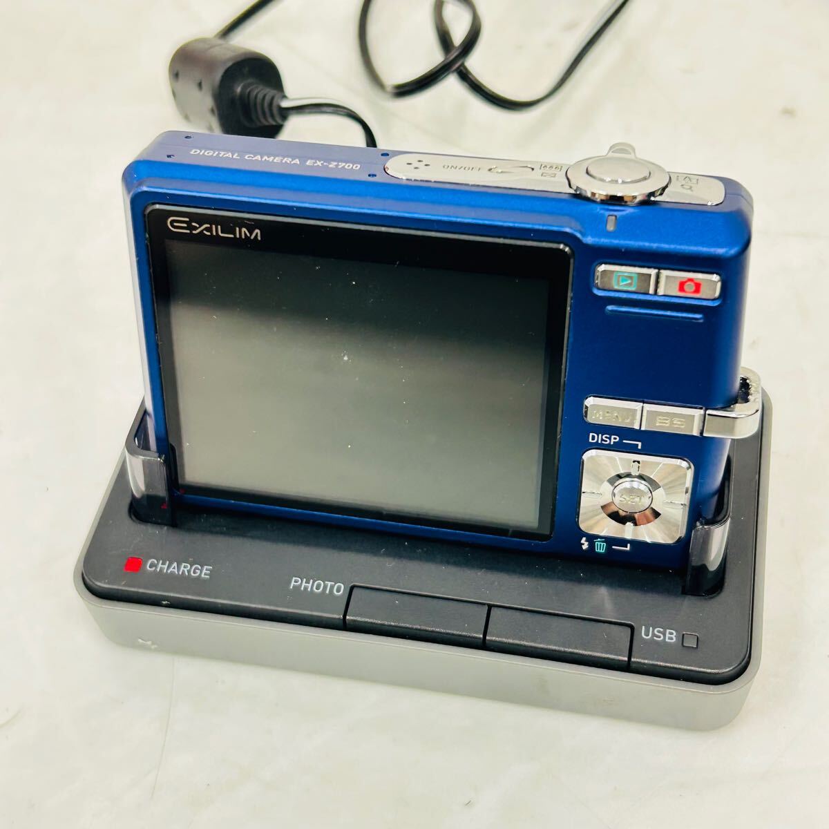 10SC094 CASIO カシオ EXILIM デジカメ EX-Z700 通電OK 青 箱 充電器