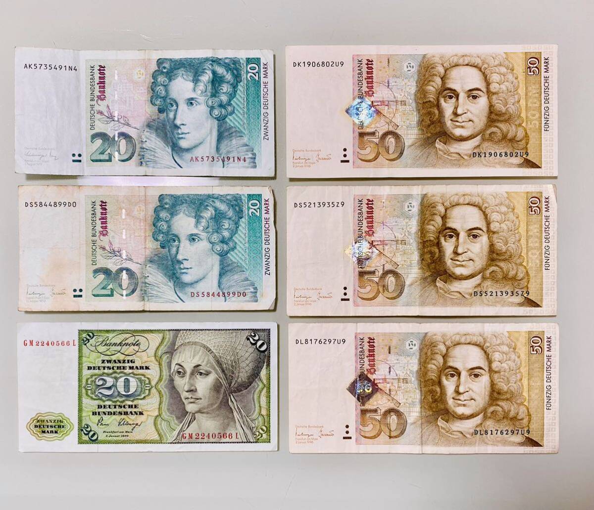 ドイツ紙幣まとめて 額面210マルク 外国紙幣 旧紙幣 現状品 (世界