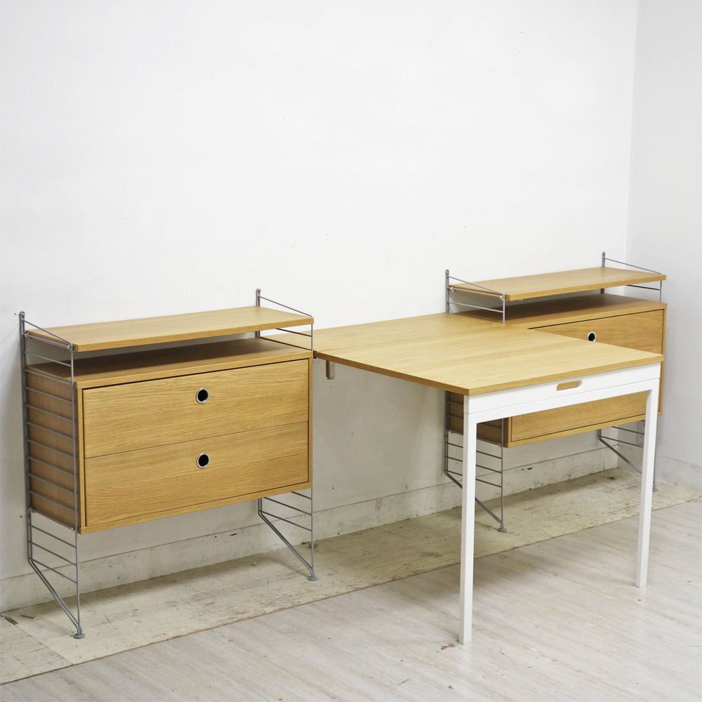 ● ストリングファニチャー String Furniture ストリングシステム 3連ユニットシェルフ オーク材 北欧 スウェーデン String &frasl; Furniture（ストリング the living インテリア・家具