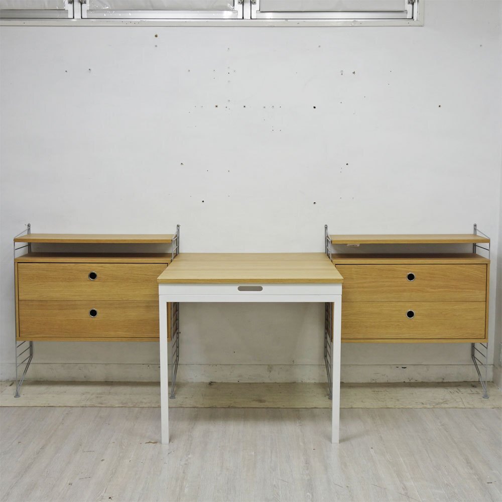 ● ストリングファニチャー String Furniture ストリングシステム 3連ユニットシェルフ オーク材 北欧 スウェーデン String &frasl; Furniture（ストリング the living インテリア・家具