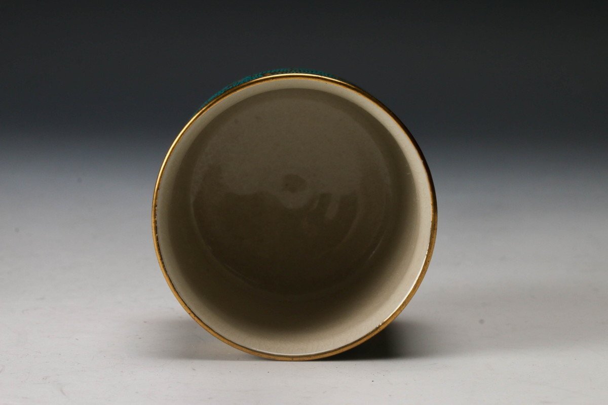 佳香】林伊平 九谷焼 青粒酒盃 共箱 栞 本物保証(酒器)｜売買された