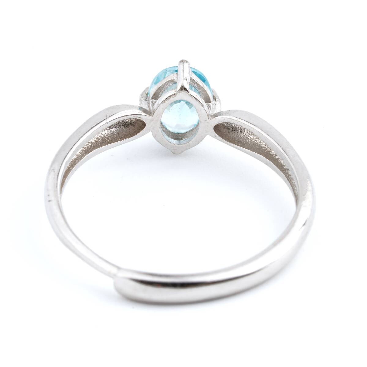 シルバー925　リング（指輪）　天然ジルコン　フリーサイズ　No.26　ブルートパーズ似_4