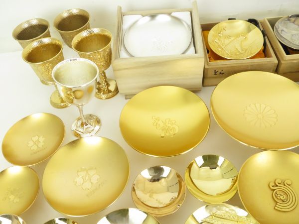 金杯 銀杯 24KGP シルバーF 洋銀 盃 酒器 急須 お札風 小判風 そろばん
