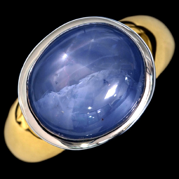 A6117大粒スターサファイア 最高級Pt900/18金無垢男女兼用R10.7g