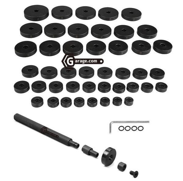 油圧プレス ベアリング アタッチメント ベアリング工具セット トランスミッションブッシングドライバー取り外しセット、ホイールアクスルベアリングレースおよびシール DIY・工具・ガーデン 52pc油圧ショッププレス用ブッシュ・ベアリング圧入ツール YZ052