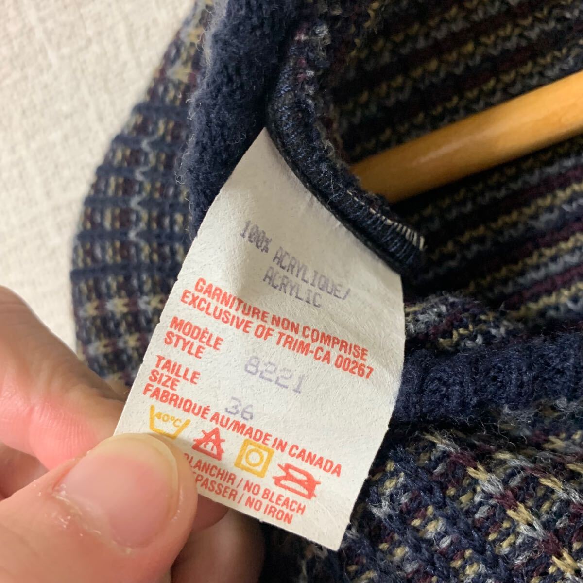 90s 90年代 アクリル ニット カナダ製 canada 古着 ヴィンテージ 