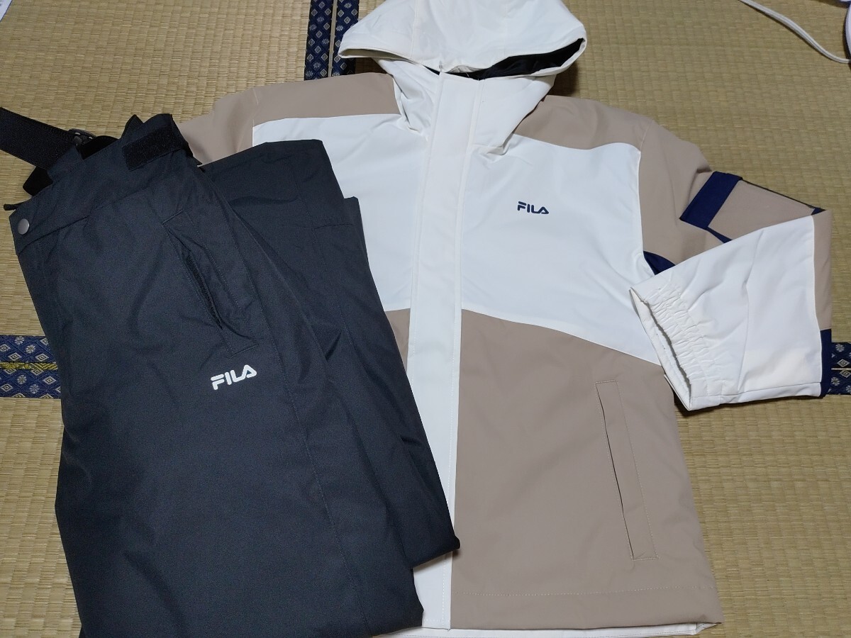 FILA スノーウェア 上下 セット 150 超美品 ボードウエア フィラ スキーウェア キッズ FILA ジュニア 上下セット | スキーウェア