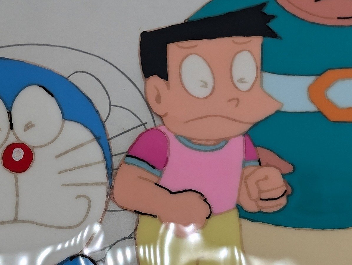 1円スタート】アニメ セル画 ドラえもん キャラクター 5人 1枚・背景画