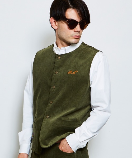 Vest メンズ ベスト ベスト（ベスト ヘリンボーン ROTAR（ローター）の 