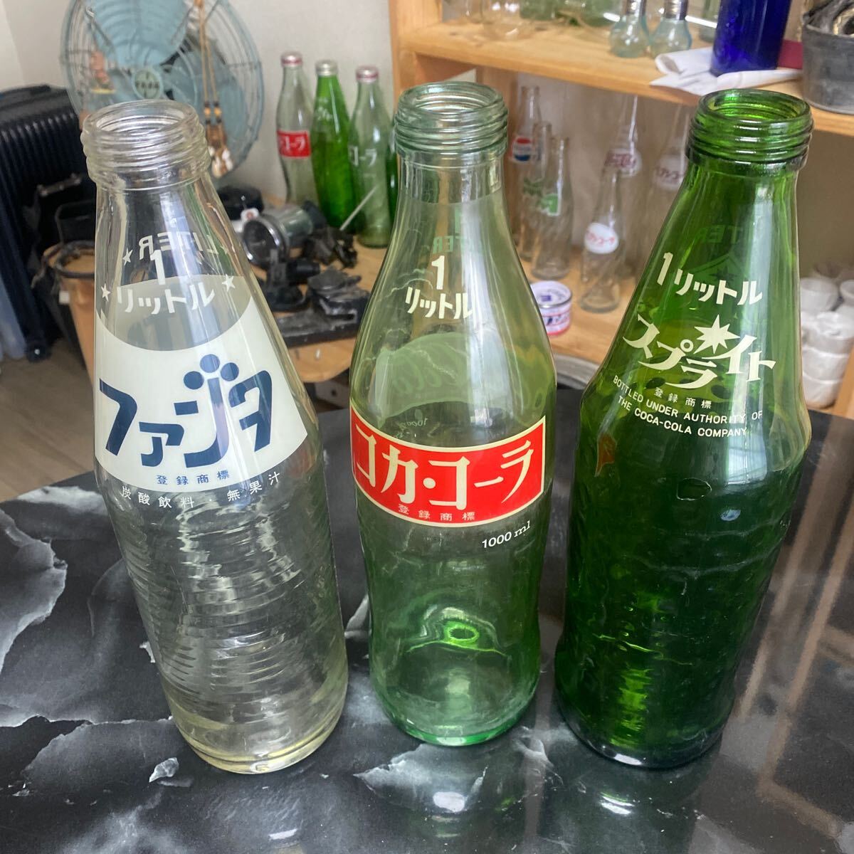 コカコーラ スプライト ファンタ 1L 瓶 ビン 昭和レトロ(コカ・コーラ
