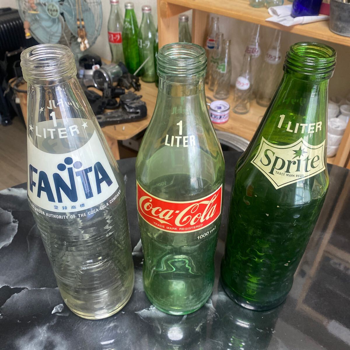 コカコーラ スプライト ファンタ 1L 瓶 ビン 昭和レトロ(コカ・コーラ