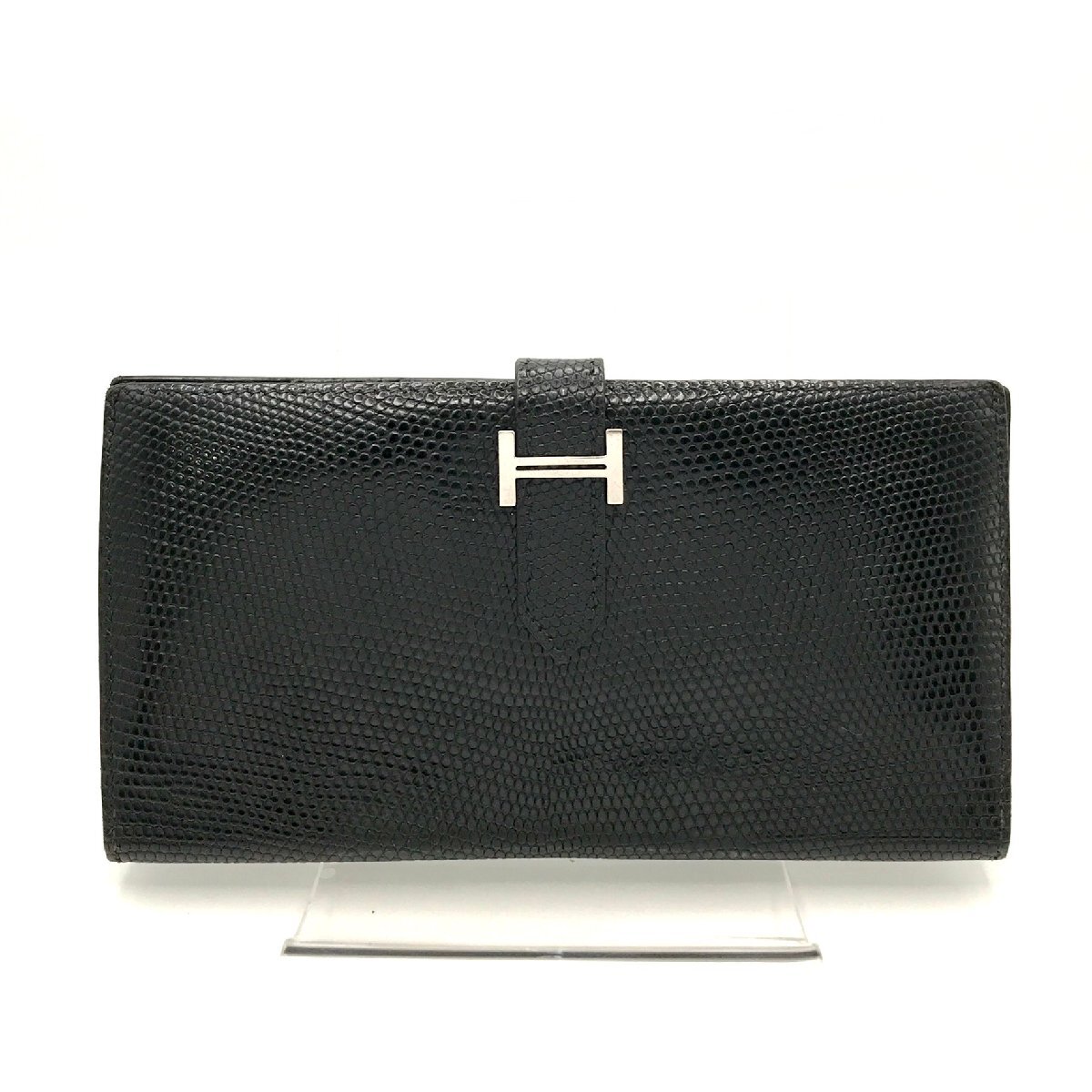 1円 良品 HERMES エルメス ベアンスフレ SV金具 リザード □E刻印 長 