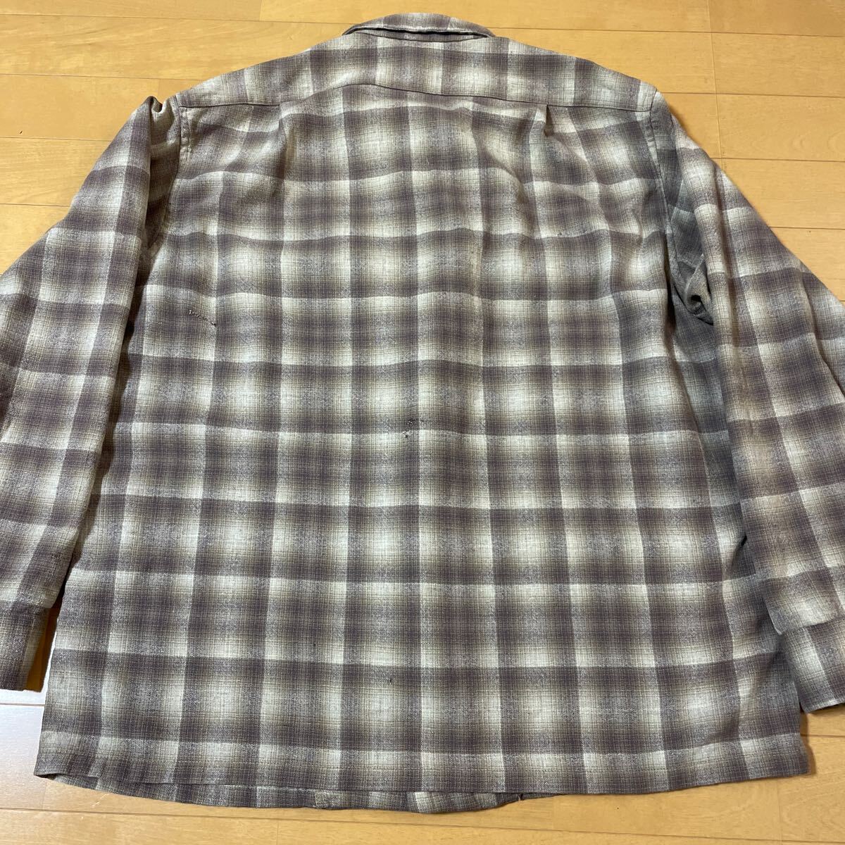 ブラウン ベージュ pendleton ウール ボードシャツ チェック USA製