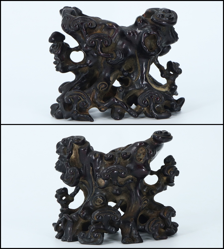 時代【〇亭】在銘有◇霊壁石◇唐木台付◇中国美術 中国古玩 朝鮮美術 山子置物 文房具 極細工 古置物 太湖石_7