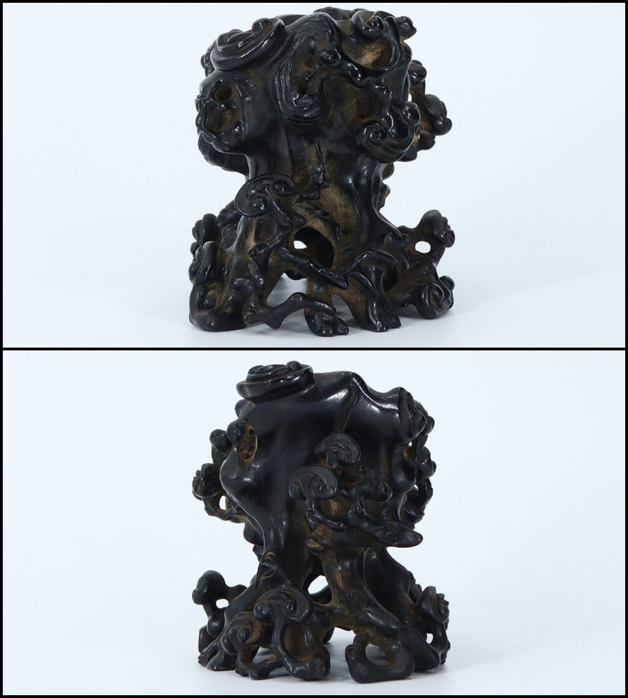 時代【〇亭】在銘有◇霊壁石◇唐木台付◇中国美術 中国古玩 朝鮮美術 山子置物 文房具 極細工 古置物 太湖石_8