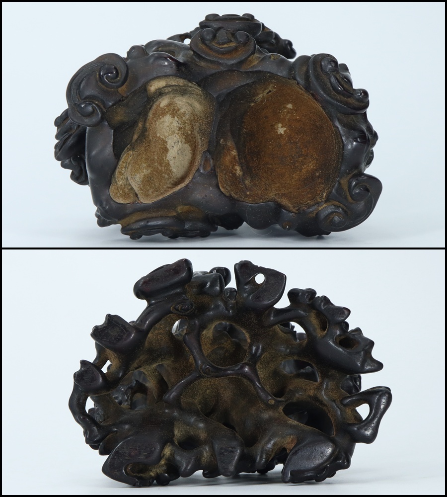 時代【〇亭】在銘有◇霊壁石◇唐木台付◇中国美術 中国古玩 朝鮮美術 山子置物 文房具 極細工 古置物 太湖石_9