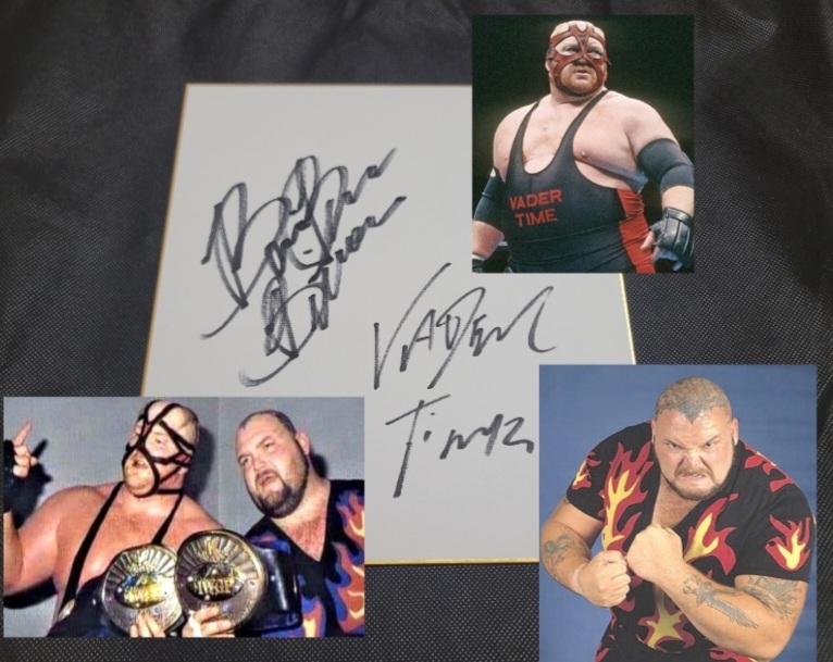 新日本プロレスビックバンベーダーサイン色紙 激レア バンバン・ビガロ ビッグバン・ベイダー 直筆 サイン色紙 新
