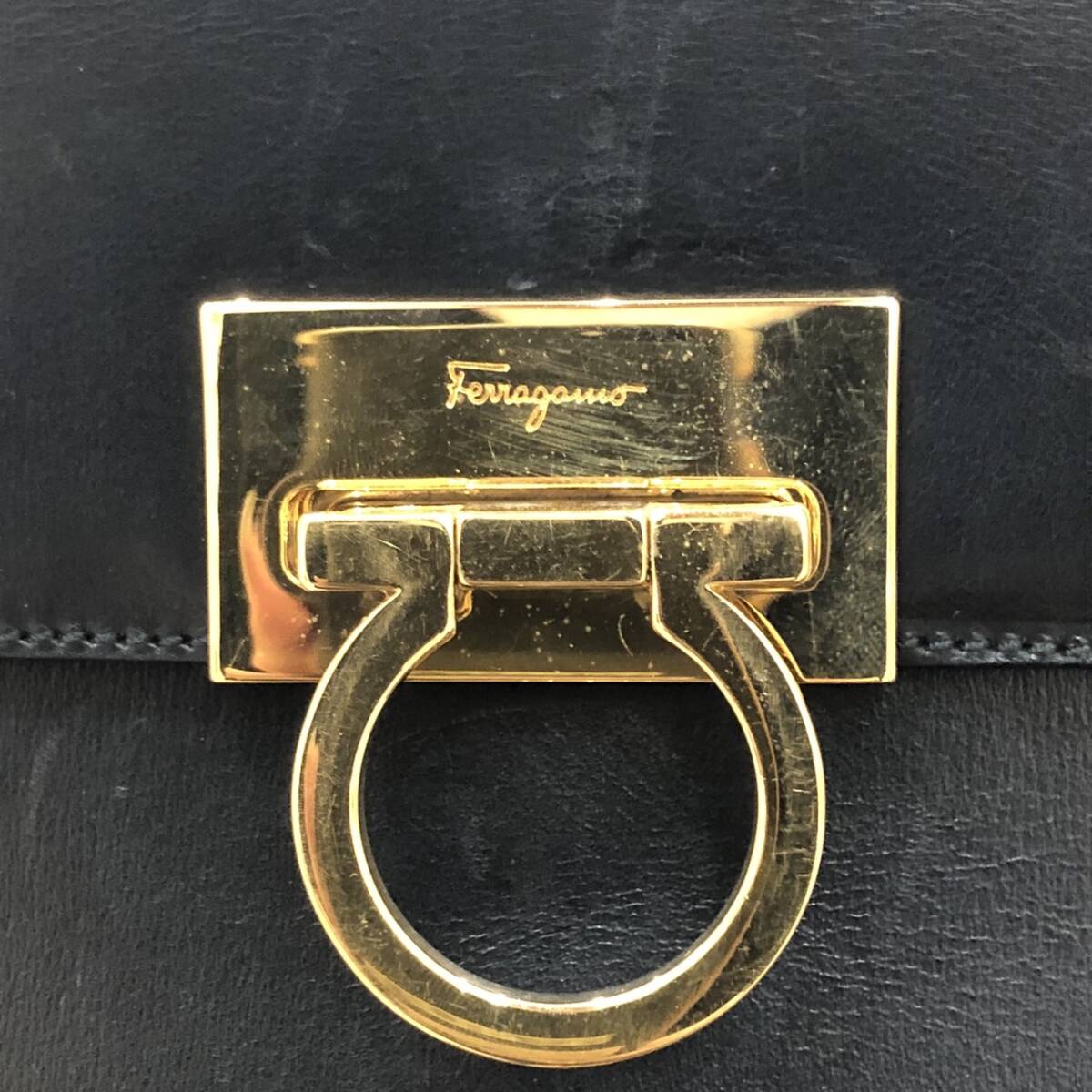 Salvatore Ferragamo フェラガモ ガンチーニ レザー ハンドバッグ BA21 