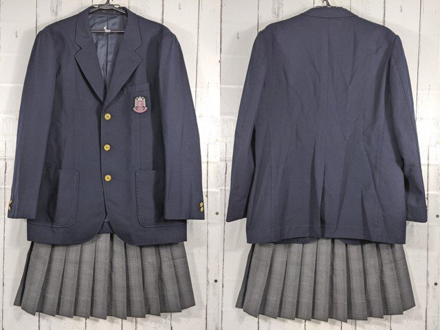 【as242】新潟県 東北中学校 女子用学生服 制服 ブレザー+夏服・冬服スカート◆f29