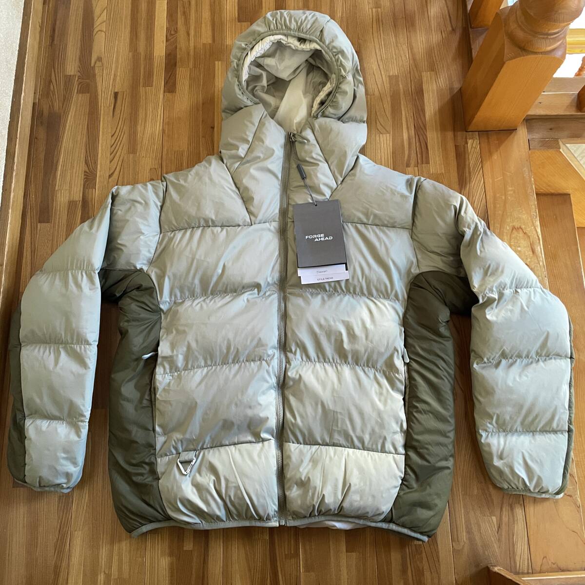 新品1249 超防寒ダウンハイブリッドジャケット カーキグリーン M 