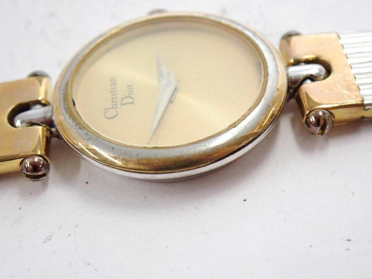 1◇稼働◇ Dior 3025 ゴールド クオーツ レディース 腕時計 U64803 