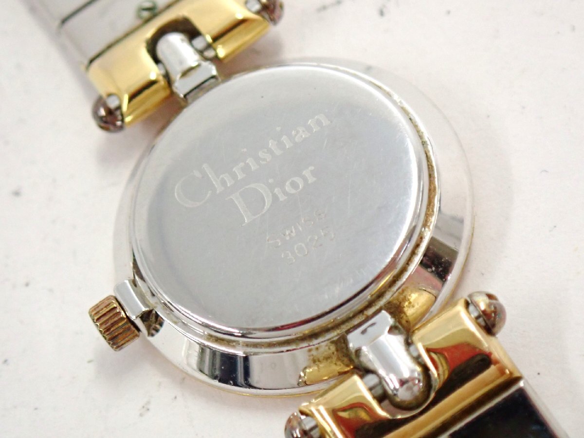 1◇稼働◇ Dior 3025 ゴールド クオーツ レディース 腕時計 U64803 