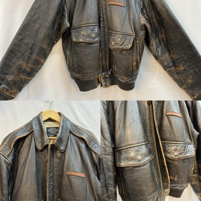 美品/希少✨AVIREX フライトジャケット　A-2 ピンナップガール　ブラウン 希少】AVIREX A-2 フライトジャケット ピンナップガール プリント 茶