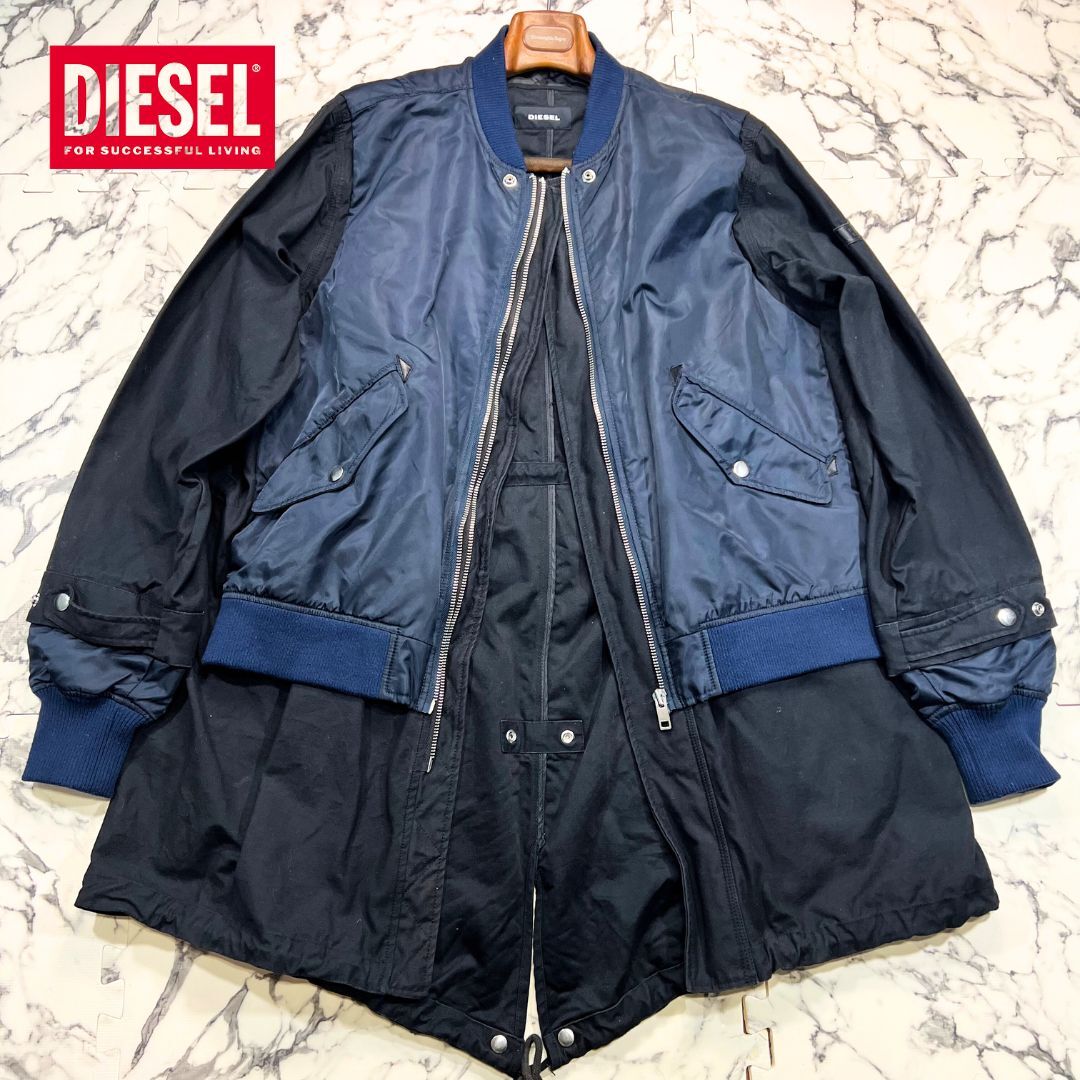 DIESEL ドッキングコート MA-1 MA-1&M-65/ドッキング(L)○DIESEL ディーゼル 変形モッズコート メンズ